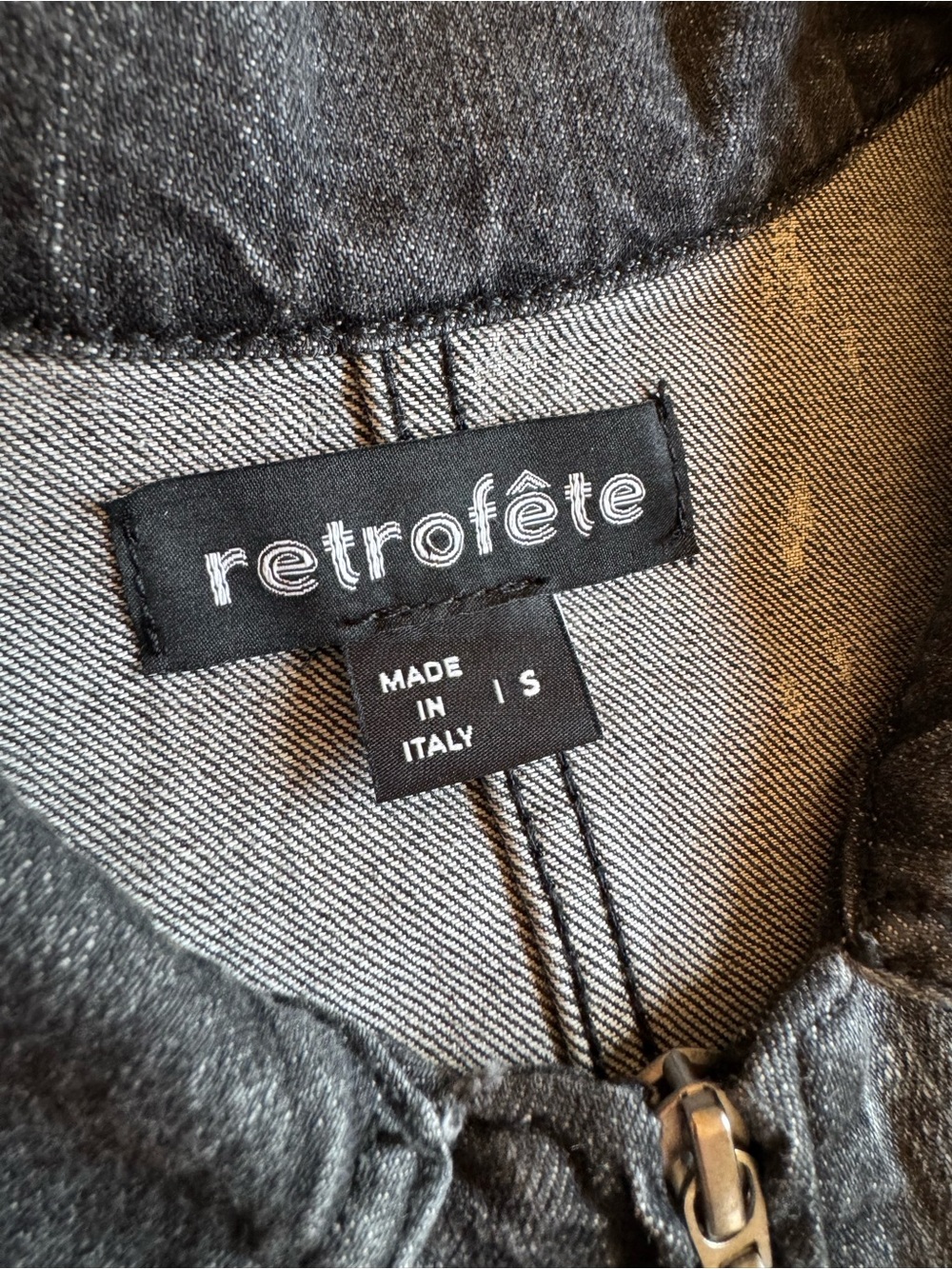 Retrofète Black and White Acid-Wash Denim Mini Dress - Picture 11 of 13